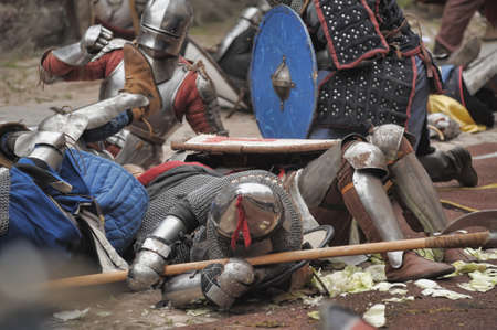 in Vyborg Castle, the annual International Festival of Military History connoisseurs and lovers of the Middle Ages, "Knightのeditorial素材