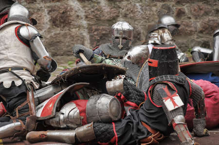 in Vyborg Castle, the annual International Festival of Military History connoisseurs and lovers of the Middle Ages, "Knightのeditorial素材