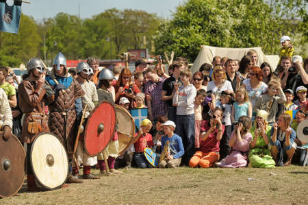 Historical Festival "Legends of the Norwegian Viking," Russia, St. Petersburgのeditorial素材