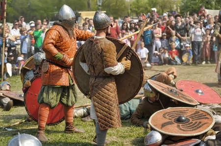 Historical Festival "Legends of the Norwegian Viking," Russia, St. Petersburgのeditorial素材