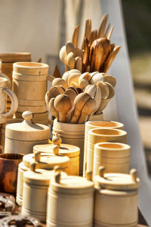 wooden souvenirsの写真素材