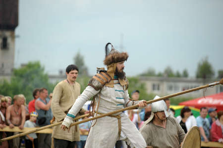 The museum-preserve "Old Ladoga" (Leningrad, Volkhov district,. Staraya Ladoga) annual military-historical festival early Middle Ages "First Capital of Russia."のeditorial素材