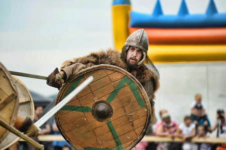 The museum-preserve "Old Ladoga" (Leningrad, Volkhov district,. Staraya Ladoga) annual military-historical festival early Middle Ages "First Capital of Russia."のeditorial素材