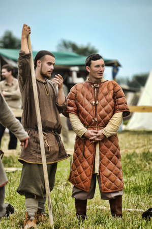 The museum-preserve  Old Ladoga   Leningrad, Volkhov district,  Staraya Ladoga  annual military-historical festival early Middle Ages  First Capital of Russia  のeditorial素材