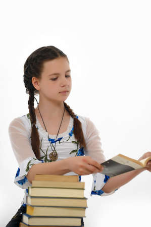 College student girl with booksの写真素材