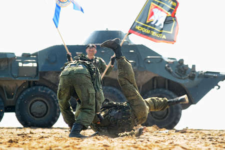 Exhibition of marine units on celebrating of day of the Navy, St. Petersburg, Russia