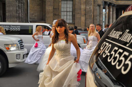 Action Runaway Bride Cosmopolitan 2012, Russia, St. Petersburg のeditorial素材