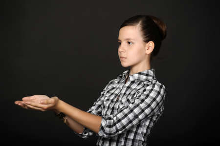 Something on the palmsの写真素材