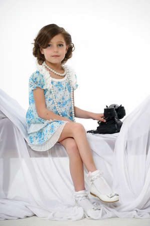 Little girl posing in her dressの写真素材