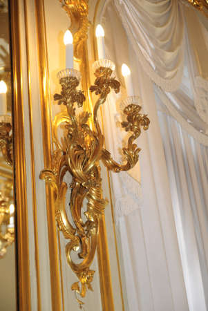 gold chandeliers in the interior