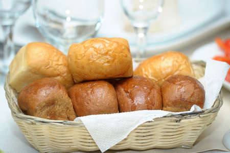 Bread rolls in a basket