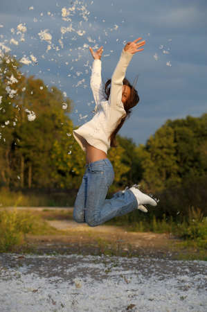 Jumping girlの写真素材