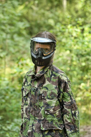 Girl paintball player 
