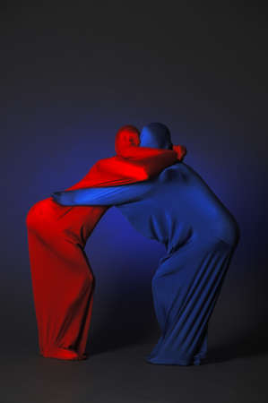 two abstract dancing figuresの写真素材