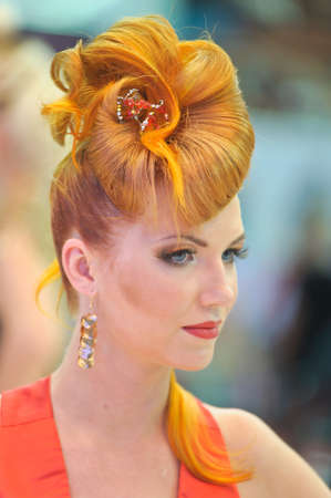 International Beauty Expo Championship on Hairdressing, Nail Design and Make-up for the Cup of Russia  International Festival of Beauty Nevskie berega Russia, St  Petersburgのeditorial素材