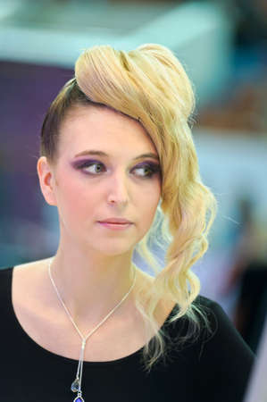 International Beauty Expo Championship on Hairdressing, Nail Design and Make-up for the Cup of Russia  International Festival of Beauty Nevskie berega Russia, St  Petersburgのeditorial素材