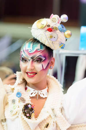International Beauty Expo Championship on Hairdressing, Nail Design and Make-up for the Cup of Russia. International Festival of Beauty "Nevskie berega" Russia, St. Petersburgのeditorial素材