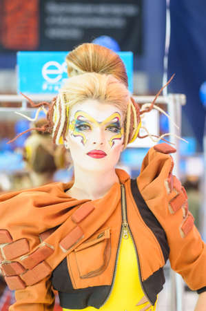 International Beauty Expo Championship on Hairdressing, Nail Design and Make-up for the Cup of Russia. International Festival of Beauty "Nevskie berega" Russia, St. Petersburgのeditorial素材