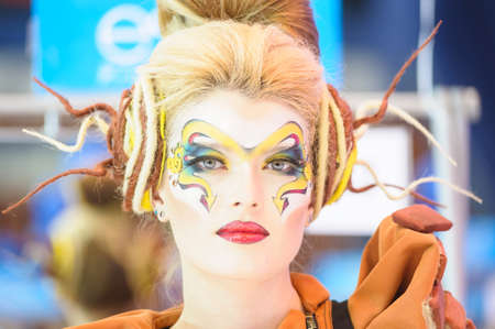 International Beauty Expo Championship on Hairdressing, Nail Design and Make-up for the Cup of Russia. International Festival of Beauty "Nevskie berega" Russia, St. Petersburgのeditorial素材