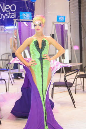 International Beauty Expo Championship on Hairdressing, Nail Design and Make-up for the Cup of Russia. International Festival of Beauty "Nevskie berega" Russia, St. Petersburgのeditorial素材