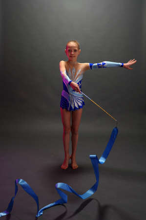 gymnast with a ribbonの写真素材
