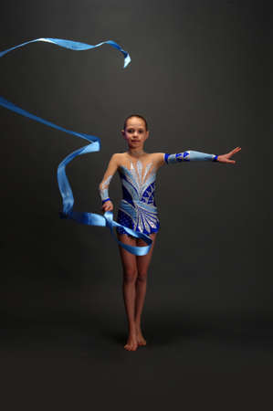 gymnast with a ribbonの写真素材