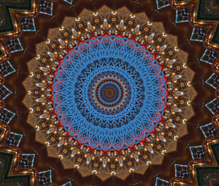 red and blue pattern ornament