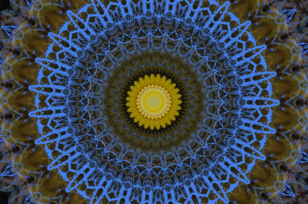 blue and yellow patternの写真素材