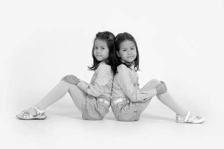 Koreans twin sistersの写真素材