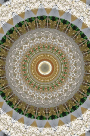gray with yellow circular ornament pattern