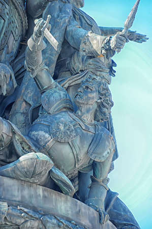 Fragment of monument Millennium of Russia  1862 , Veliky Novgorod の写真素材