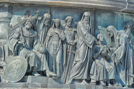 Fragment of monument Millennium of Russia  1862 , Veliky Novgorod 