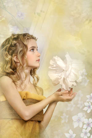 girl in goldの写真素材