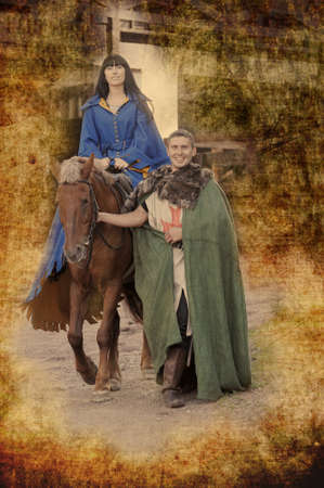 love story in the medieval styleの写真素材