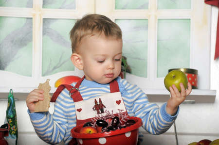 little boy in the kitchen
