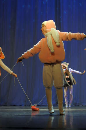Dance performance on stage, Festival of children s dance groups, St  Petersburg, Russia