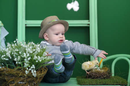 Portrait of an adorable cute babyの写真素材