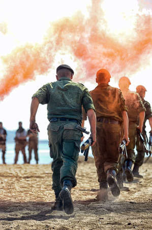 Show of the Marine Corps on the day of the Military Navy, Russia, St  Petersburg, July 2013のeditorial素材