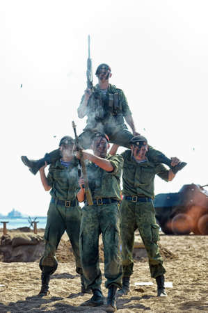 Show of the Marine Corps on the day of the Military Navy, Russia, St  Petersburg, July 2013のeditorial素材