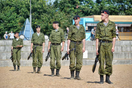 Show of the Marine Corps on the day of the Military Navy, Russia, St  Petersburg, July 2013