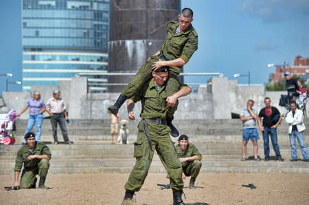 Show of the Marine Corps on the day of the Military Navy, Russia, St  Petersburg, July 2013のeditorial素材