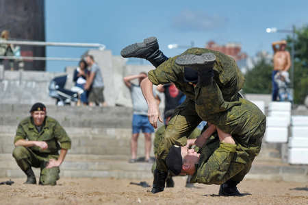 Show of the Marine Corps on the day of the Military Navy, Russia, St  Petersburg, July 2013