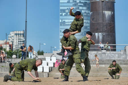 Show of the Marine Corps on the day of the Military Navy, Russia, St  Petersburg, July 2013のeditorial素材