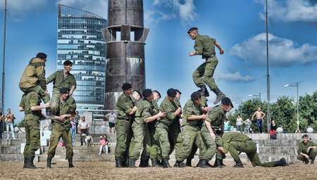 Show of the Marine Corps on the day of the Military Navy, Russia, St  Petersburg, July 2013のeditorial素材
