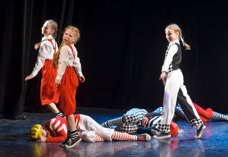 Dance performance on stage, Festival of children s dance groups, St  Petersburg, Russia 