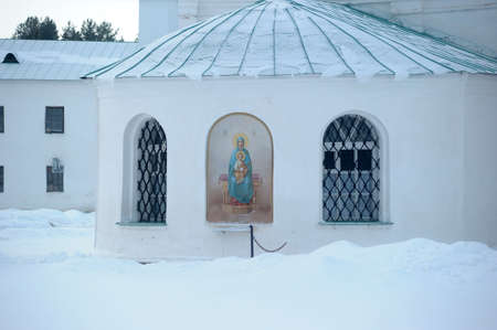 The Holy Trinity Alexander Svirsky Monastery in winterの写真素材