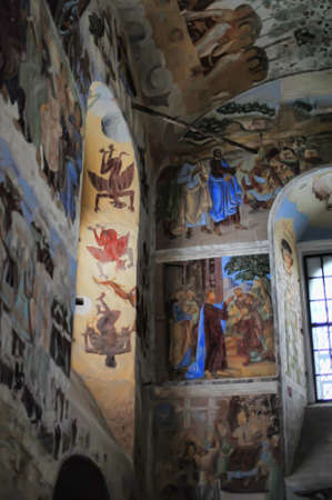 self-healing unrestored fresco of the Trinity Cathedral of Alexander Svirsky Monasteryのeditorial素材