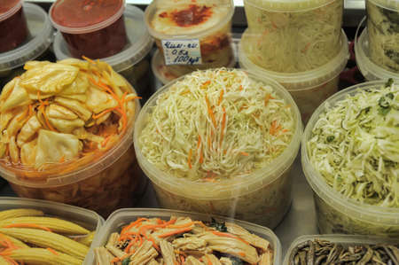 Korean salads sale marketplaceの写真素材