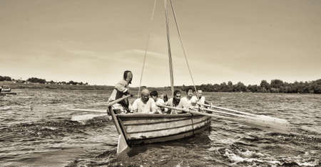 Viking ship on the river