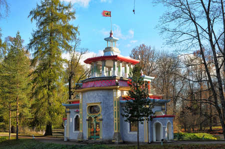 Pavilion in Chinese style in the park Tsarskoye Selo, Russia の写真素材